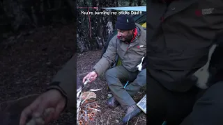 You’re burning my sticks Dad!!!