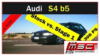 Audi S4 b5 Avant Stock vs. Stage 1 0-100 100-200 Topspeed by Motorsportcheck