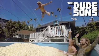 Popcorn Pool Dive Challenge With Logan Paul - The Dudesons