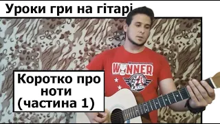 Коротко про ноти  (частина 1)  Дієз, Бемоль.  Уроки гри на гітарі з нуля українською