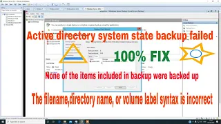 To Fix System State Backup Failure | Error message when you try to perform a system state backup