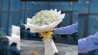 Gypsophila Bouquet Wrapping Display  ..