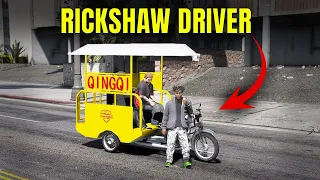 HAMZA BECAME RICKSHAW DRIVER  | RICKSHAW DRIVING | GTA 5 MODS GAMEPLAY