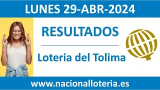 Resultado de Loteria del Tolima del lunes 29 de abril de 2024