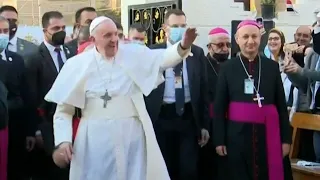 Pope Francis arrives at Baghdad Cathedral to hold holy mass | AFP