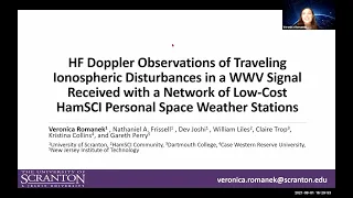 Veronica Romanek: HF Doppler Observations of Traveling Ionospheric Disturbances