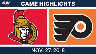 NHL Highlights | Senators vs. Flyers - Nov 27, 2018