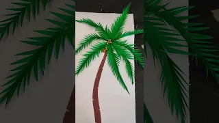 How to make coconut tree with paper|| Easy paper craft Ideas|| #shorts #shortsvideo #youtubeshorts