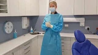 PPE Removal (with disposable Gown)  In a Dental Practice! Watch it Step-by-Step!  Option 2