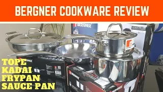 Bergner Stainless Steel Tri Ply Cookware Set Review (Saucepans, Frying Pan, Kadai, Tope Lid)
