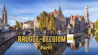 Brugge- Belgium Walk tour in city, 4K part 1