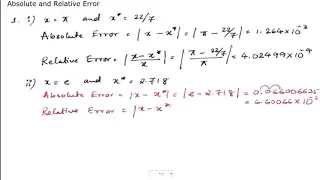 Absolute and Relative Error | Part 1 | Numerical Computation