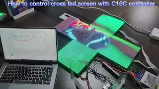 how to control cross led screen with C16C controller through HDPlayer software