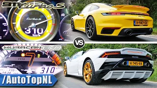 Porsche 992 Turbo S vs Lamborghini Huracan EVO *0-310KM/H* SOUND & POV by AutoTopNL