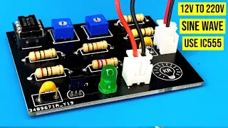 how to make simple inverter ,using IC 555 ,modified sine wave ,mosfet ,IRF3205 ,jlcpcb