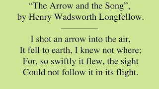 Poem by Henry Wadsworth Longfellow: “The Arrow and the Song”