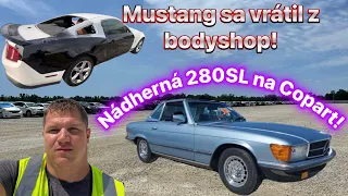 Našiel som krásnu a vzácnu 280SL na COPART! Mustang GT sa nám vrátil z bodyshop