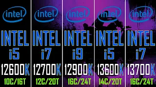 INTEL i5 12600K vs INTEL i7 12700K vs INTEL i9 12900K vs INTEL i5 13600K vs INTEL i7 13700K ||