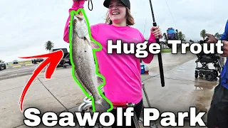 Hooking Monster Trout At Seawolf Park - Hotspot Alert!