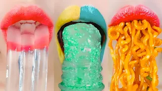 ASMR MUKBANG for Superheroes Color food challenge 그린 블루 푸드 챌린지 Blue vs Green dessert OSV