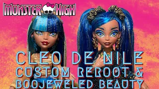 Cleo De Nile Double Feature! 🩵💙 Monster High Doll G3 CUSTOM REROOT + BOO-JEWELED BEAUTY CASE!