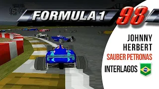 F1 98 ps1 gameplay: Interlagos - Johnny Herbert (Hard)