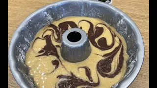 Very fluffy and good looking marbled cake with cocoa,the recipe I have since childhood