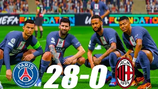 FIFA 23 - MESSI, RONALDO, MBAPPE, NEYMAR, ALL STARS | PSG 28-0 AC MILAN