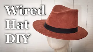 Make Fedora/Western Style Hat with Wired Structure AT HOME  / Adopted From Buckram Hat Technique