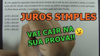 JUROS SIMPLES - SÓ QUESTÕES CONCURSO