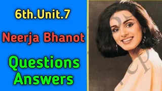 #neerjabhanot #ramtuitionclasses Neerja Bhanot/Question Answers/6th unit 7/6th chapter 7