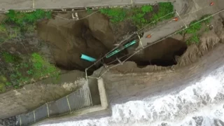 Pacifica Ca Drone Cliff Erosion 100 Esplanade Ave Park Stairs Oceana Air Apartment Homes