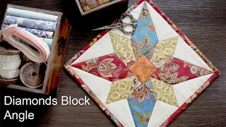 Patchwork Diamonds Block & Angle Tutorial LizaDecor.com