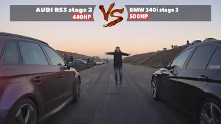 Audi RS3 stage 2 vs BMW 340i RWD stage 3