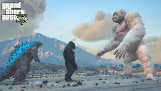Godzilla and Kong vs Giant George Epic Battle - GTA 5 Mods