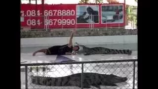 VIDEO SHOCK !!! CROCODILE BITES TRAINER'S HEAD in Thailand