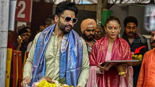 Jackky Bhagnani with soon to be Wife Rakul Preet Singh Took Blessings of Bappa Before Marriage