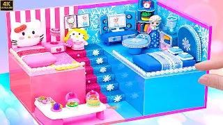Build Miniature Moderm House Hello Kitty vs Frozen in Hot and Cold Style ❄️🔥 Miniature House DIY