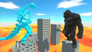 Ice Godzilla Skeleton vs King Kong On Building - ARBS