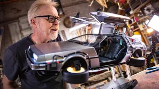 Adam Savage Unboxes The Hot Toys DeLorean Time Machine!