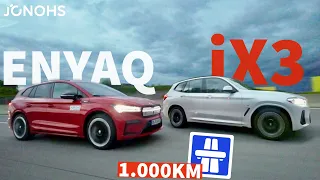 Skoda Enyaq iV80x oder BMW iX3 - 1.000km Langstrecke, Größe, Preis - was lohnt sich mehr?