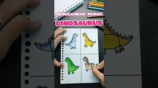 Gambar Dinosaurus Mudah | Cara menggambar Hewan untuk pemula | Belajar Menggambar #youtubeshorts