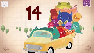 Learn Number Fourteen 14 in English & Counting, Math by Endless Alphabet   Kids Educational Video