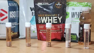 Dymatize vs MyProtein vs ON Gold vs Muscle Nectar vs Aquatein.MuscleBlaze Pro Check Home Testing Kit