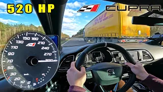 520HP SEAT LEON CUPRA *300km/h* on AUTOBAHN [NO SPEED LIMIT]