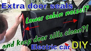 Adding noise reduction door seals on our Tesla Electric Car. Will it help keep door sills clean too?