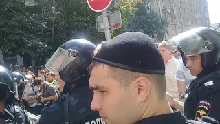 Несогласованный митинг в центре Москвы 27 07 2019 без монтажа