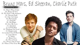 Bruno Mars, Charlie Puth, Ed Sheeran Greatest Hits Playlist - Best Pop Collection Songs 2018
