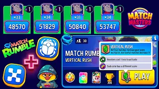 HOW TO WIN 30 players Match Rumble Vertical Rush + Rainbow + Boosted | Match Masters x4 GAMES