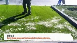 DIY artificial grass installation on concrete